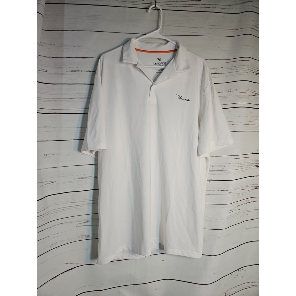Macade Golf Polo‎ Shirt Mens Xxl White Performance Stretch Activewear